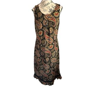 Women's Vintage Studio 1 size 14 sleeveless Maxi Paisley dress Fairycore Boho